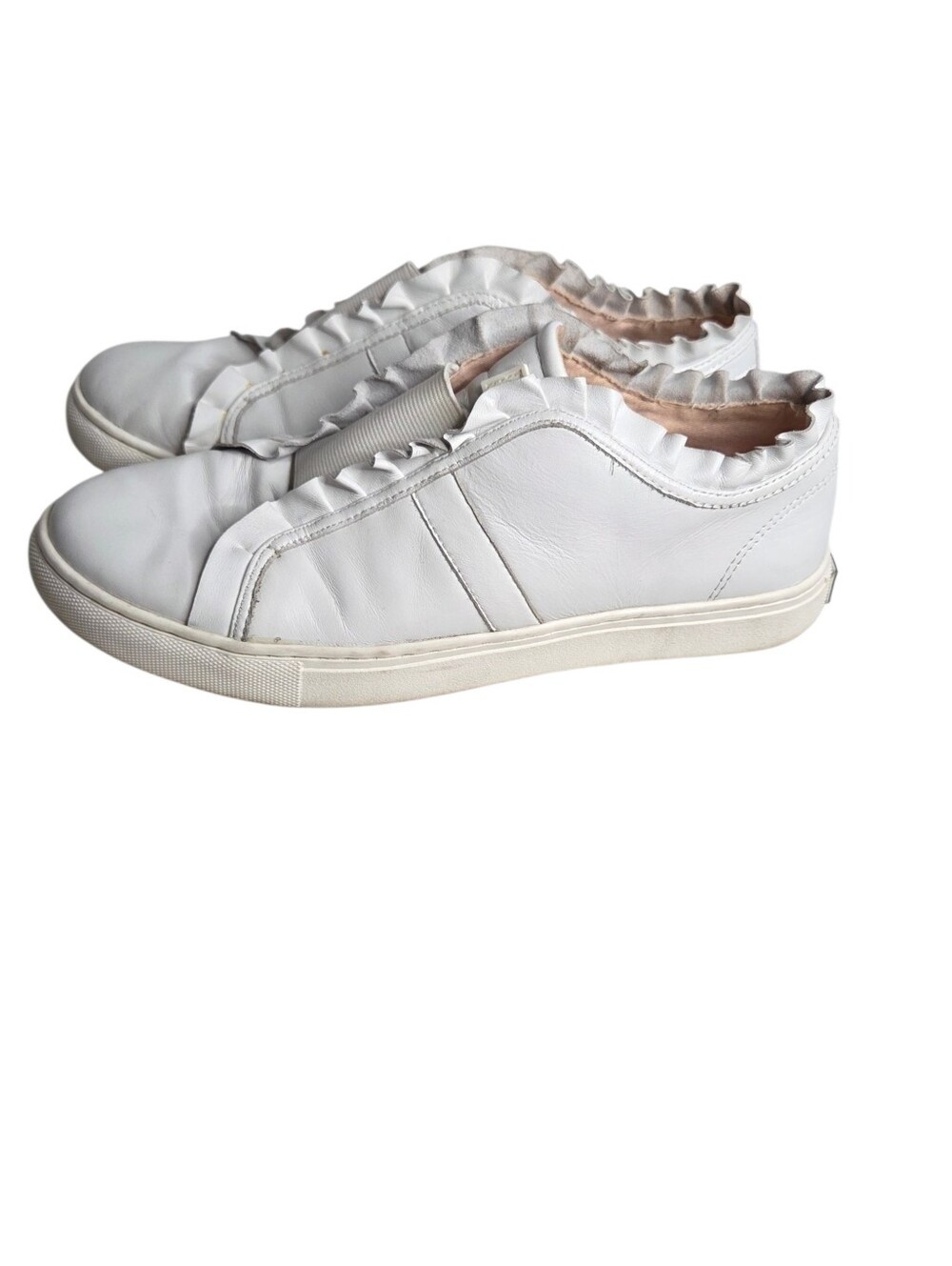 Kate Spade New York Lance Ruffle Sneakers in white leather Size 8 Slip On
